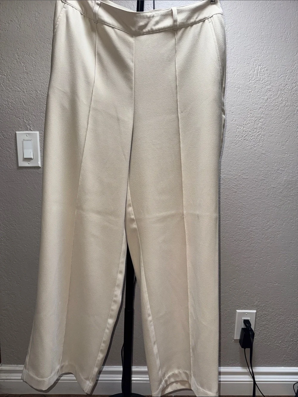 INC International Concepts Cream Wide-Leg Dress Pants